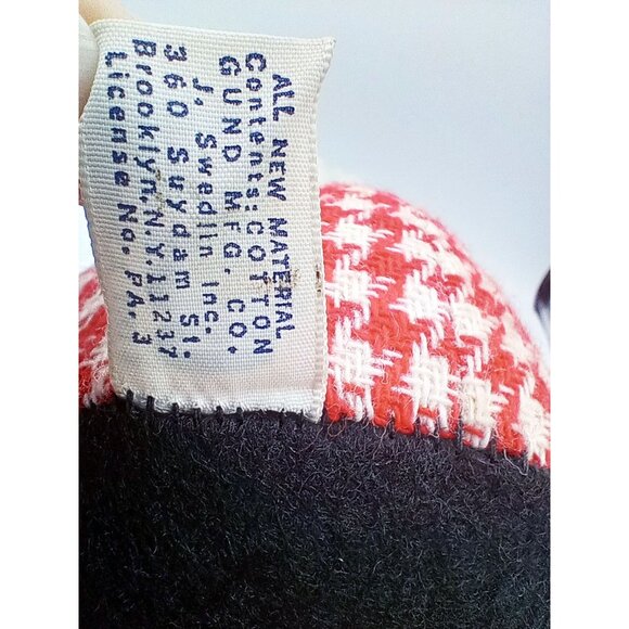 Gund Panda Vintage 1971 Plush Orange Bow Red Houndstooth Accents 13 Inches - Picture 14 of 16